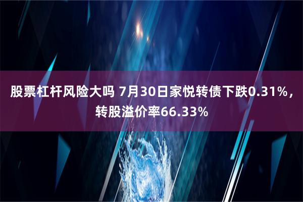 股票杠杆风险大吗 7月30日家悦转债下跌0.31%，转股溢价率66.33%