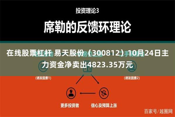 在线股票杠杆 易天股份（300812）10月24日主力资金净卖出4823.35万元